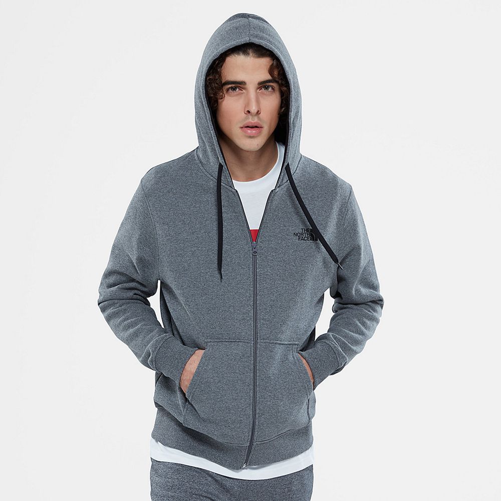 The North Face Hoodie Mens Australia - The North Face Open Gate Full-Zip Grey / Black (IUO-659734)